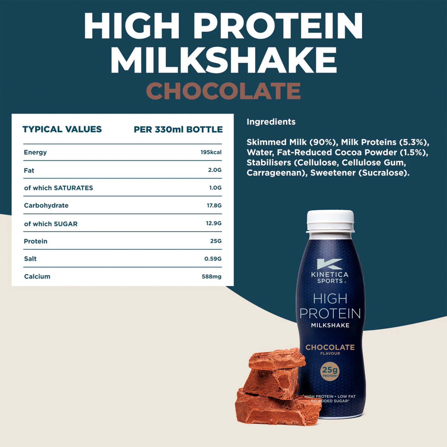 High Protein Milkshake Chocolate - 3 x 330ml
