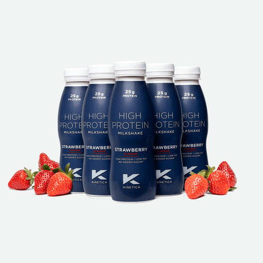 High Protein Milkshake Strawberry - 12 x 330ml - #kinetica-sports#
