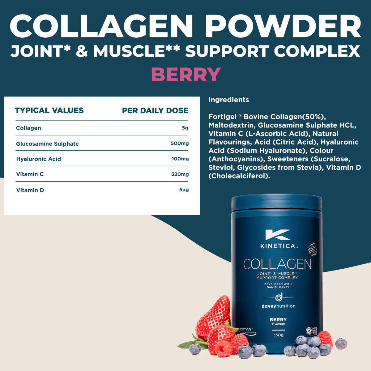 Collagen Powder Joint* & Muscle** Support Complex - 350g - #kinetica-sports#