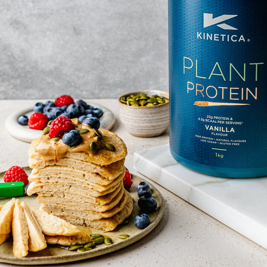 Easy Vegan Vanilla Plant Protein Pancakes
