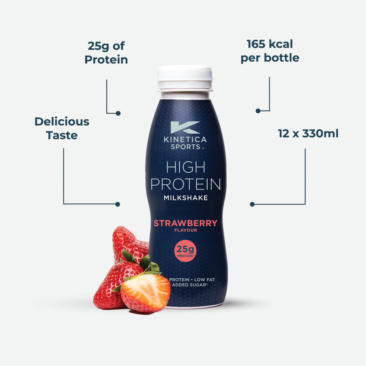 High Protein Milkshake Strawberry - 3 x 330ml
