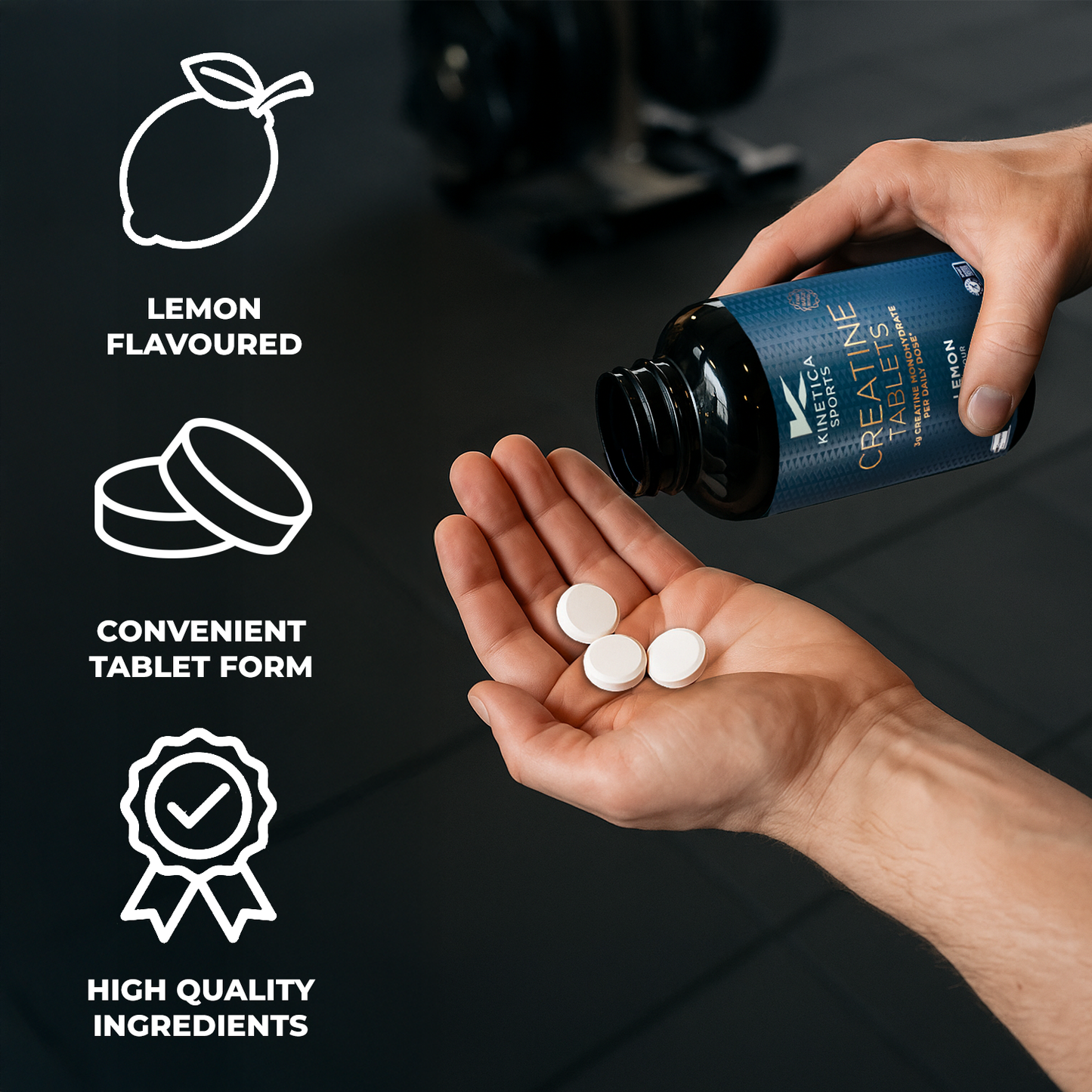 Creapure® Creatine Monohydrate Tablets - Lemon Flavour - Chewable