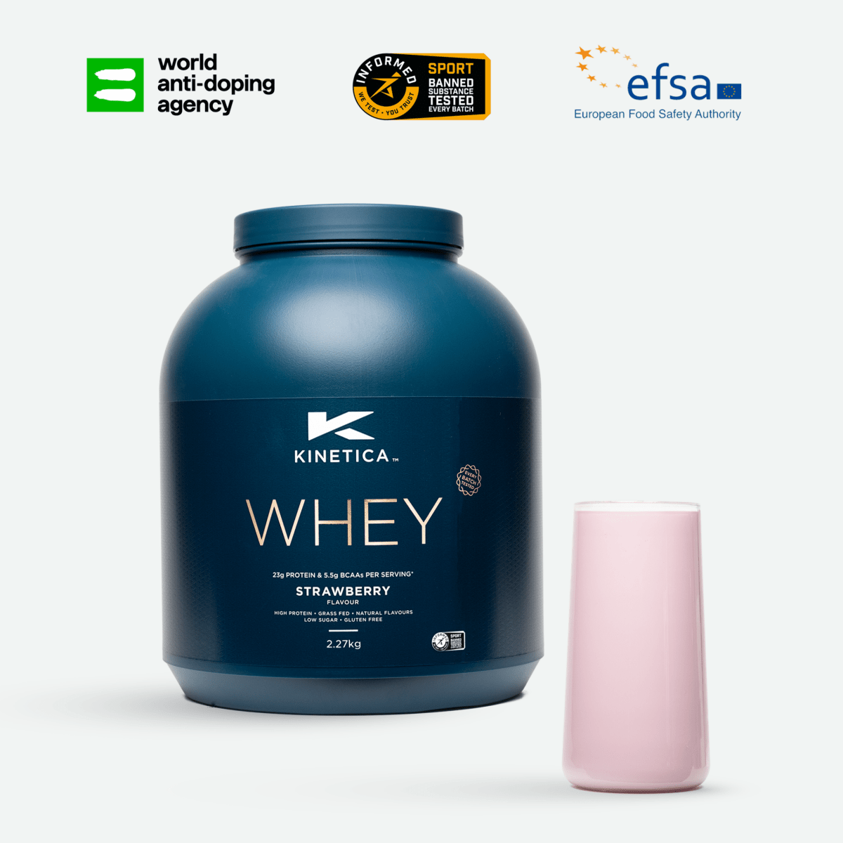 Whey Protein Strawberry 2.27kg - #kinetica-sports#