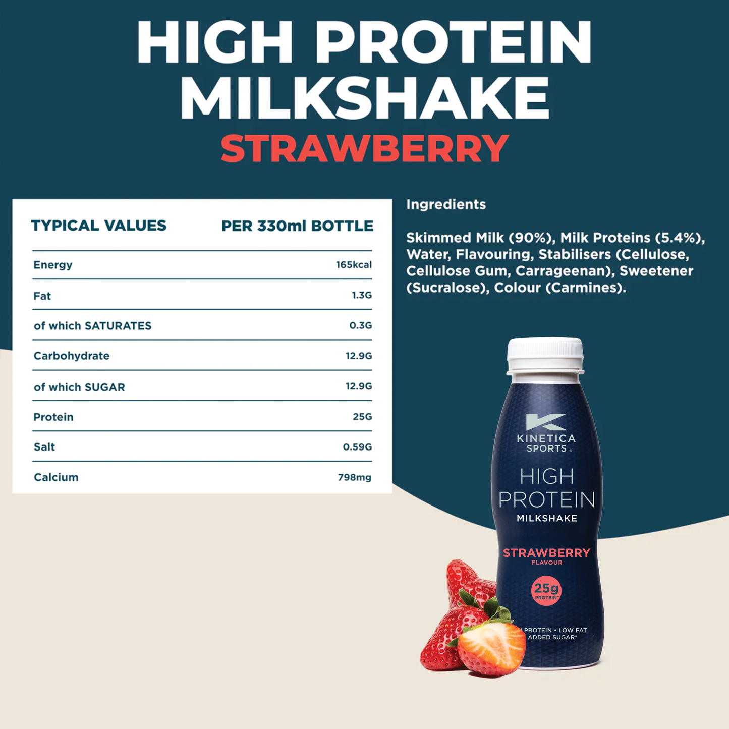 High Protein Milkshake Strawberry - 3 x 330ml