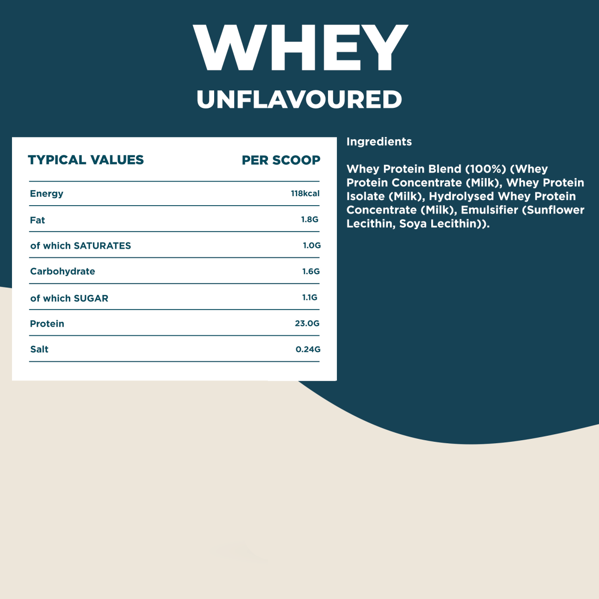 Whey Protein Unflavoured 1kg - #kinetica-sports#